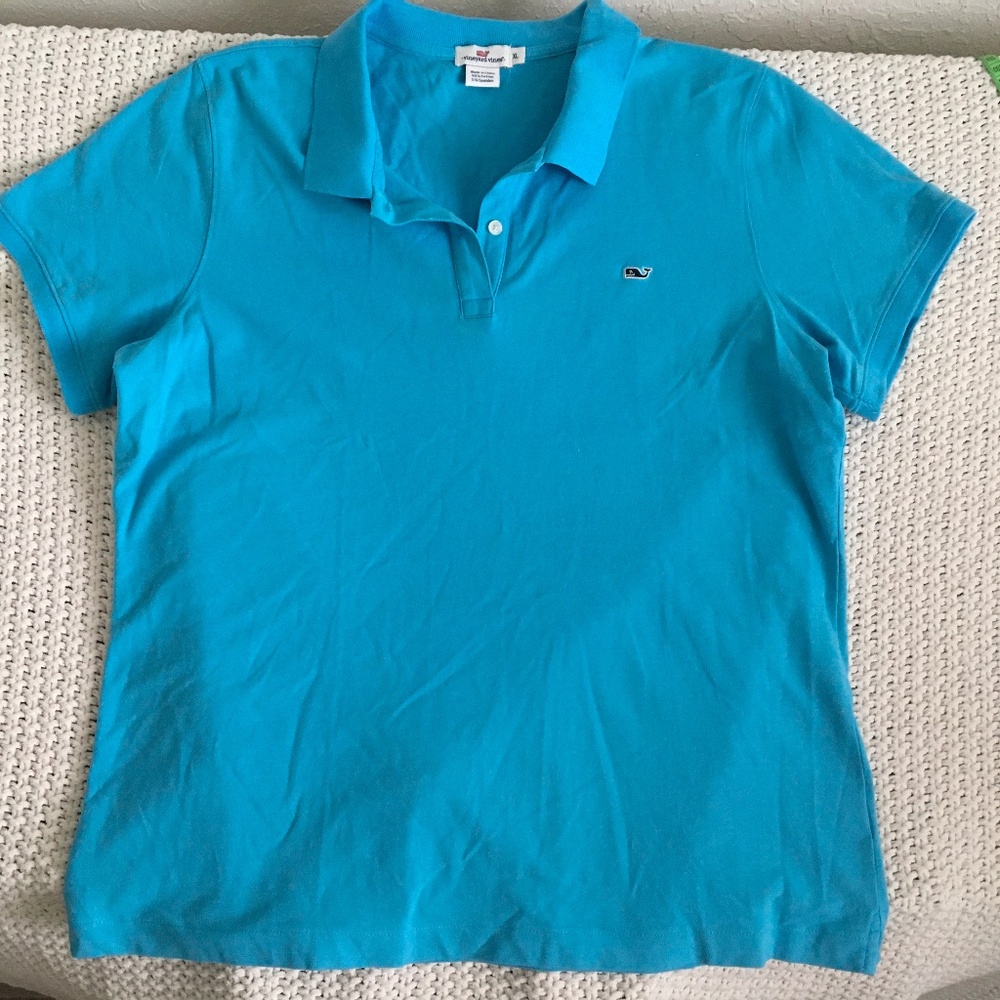Vineyard Vines Women’s Short Sleeve Polo in Turquoise
